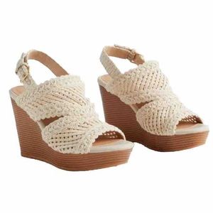 Torrid Crochet Cage Platform Wedges Size 11WW